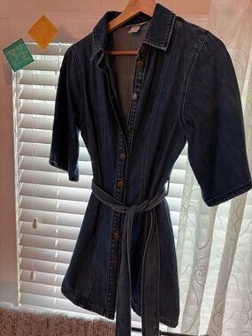 H&M Dark Blue Denim Shirt Dress